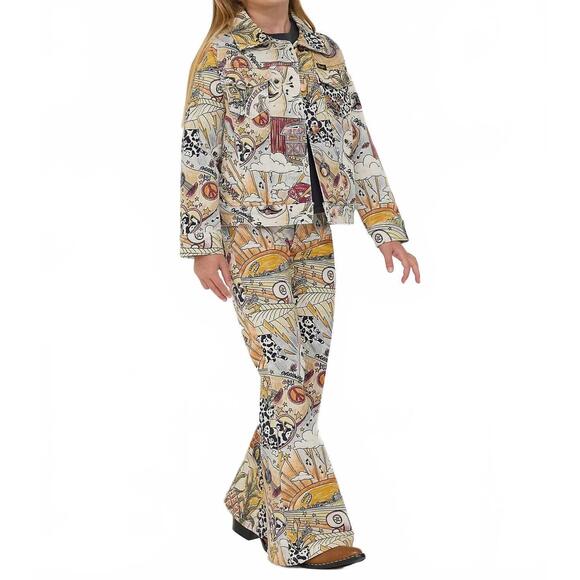 NEW WRANGLER girl's bell bottom jeans in multi